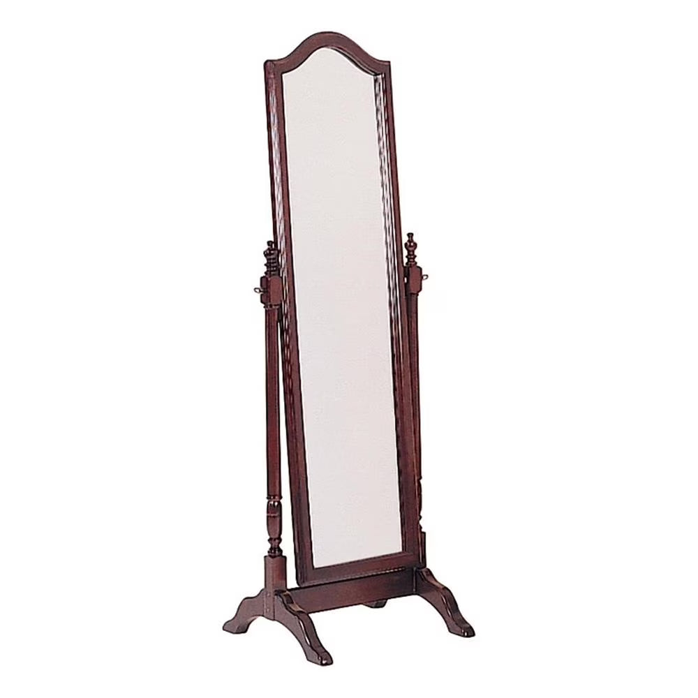 Cabot Rectangular Cheval Mirror with Arched Top Merlot