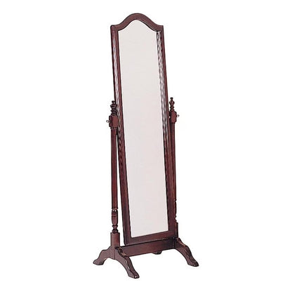 Cabot Rectangular Cheval Mirror with Arched Top Merlot