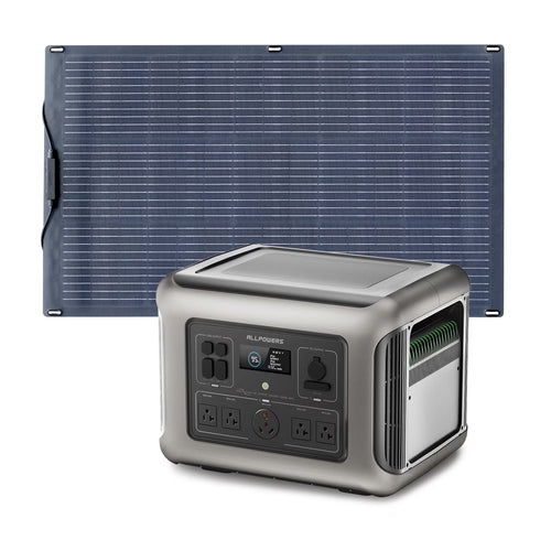 ALLPOWERS R2500 2016Wh Portable Solar Generator Kit with 100W Monocrystalline Flexible Solar Panel