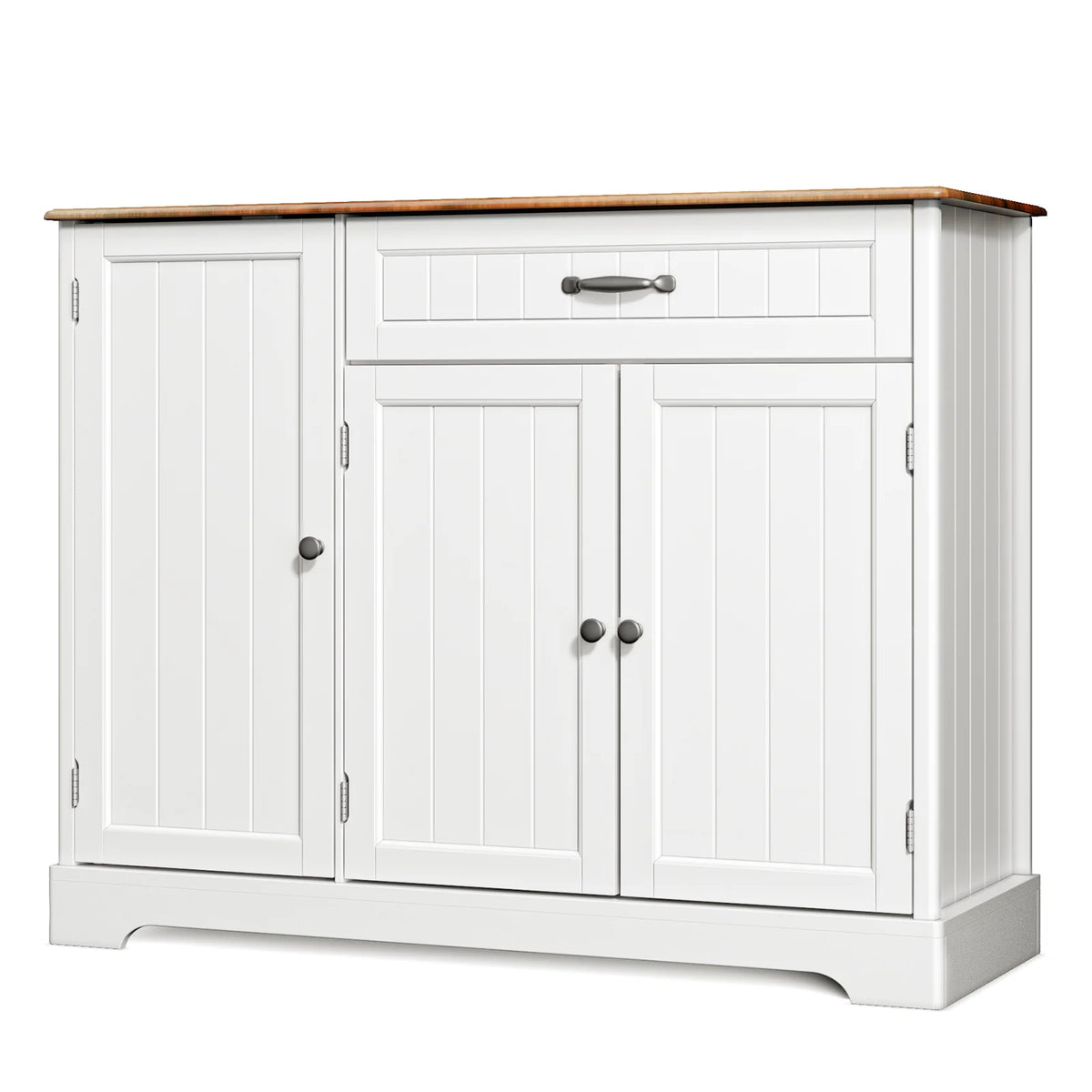 Coffee Bar, Lofka 42" Kitchen Storage Cabinet, Sideboard Buffet Cabinet with 8 Shelves, 1 Drawer
