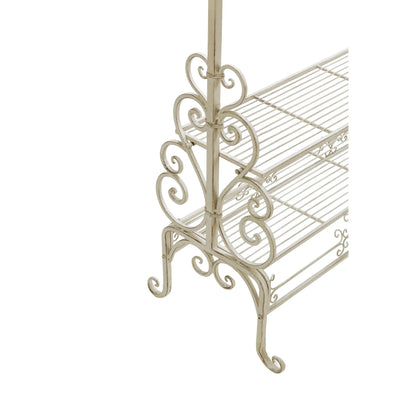 Tripar 71.5 in. Metal Garment Rack with Shelves, Cream
