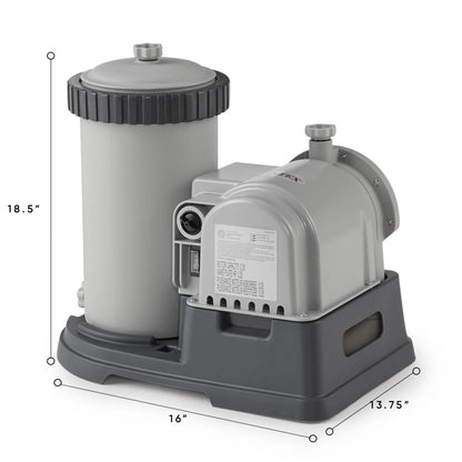 Intex Krystal Clear 2500 GPH Swimming Pool Filter Cartridge Pump With Timer