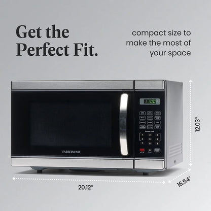 Farberware Countertop Microwave Oven with LED Lighting & Child Lock, 0.7 Cu Ft Black