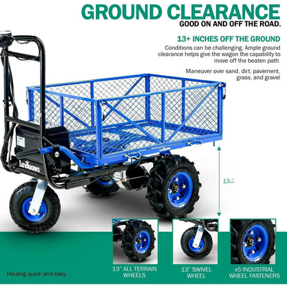 Landworks 48V 2Ah Self-Propelled Electric Utility Wagon - Effortlessly Haul up