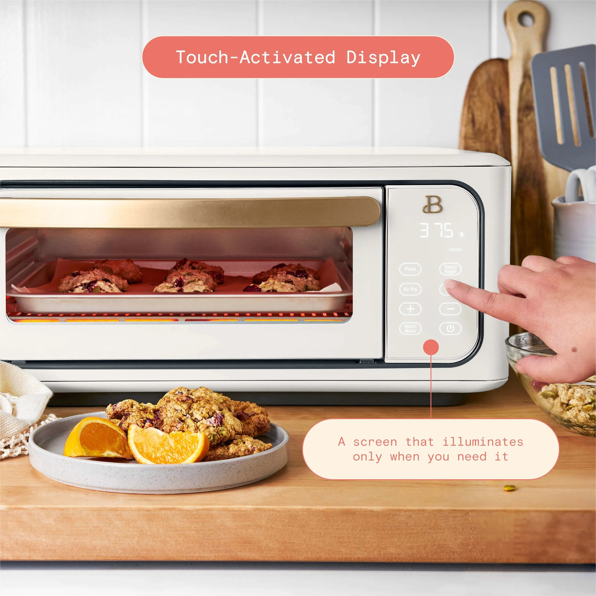 Beautiful Infrared Air Fryer Toaster Oven, 9-Slice, 1800 W, White Icing by Drew Barrymore