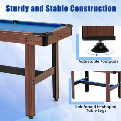 Costway 48" Pool Table for Kids & Adults with Full Set of Balls 2 Cue Sticks 2 Chalks Green