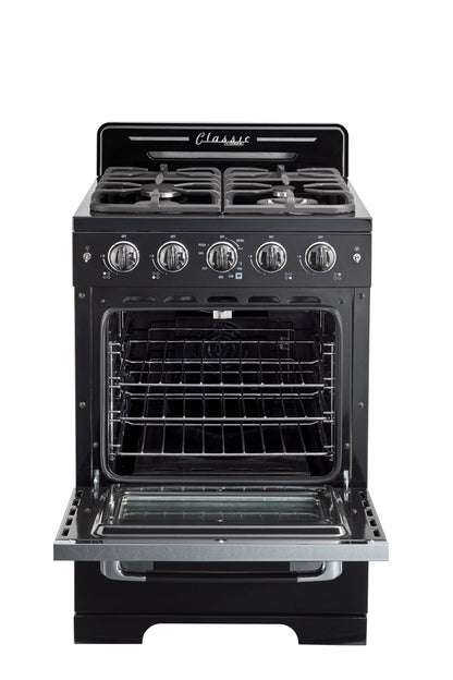 Unique Classic Retro 24" 2.9 cu/ft Freestanding Gas Range with Convection Oven and Sealed Burners