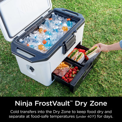 Ninja FrostVault 50qt Hard Cooler with Dry Zone, Gray, FB151GY