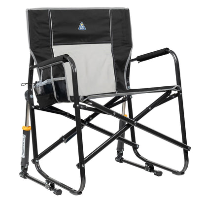 GCI Outdoor Freestyle Rocker XL Oversized Foldable Rocking Camp Chair, Pewter