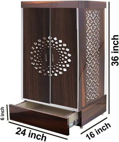 Customized Wooden Cabinet Desginer Mandir With LED / Mandir For Home & Office / Temple For Home / Pooja Ghar / Mandir With Lights /Storage