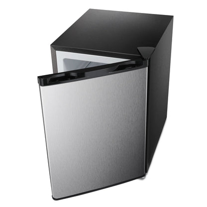 KNDKO 2.6Cu.ft Upright Freezer, Mini Freezer with Reversible Single Door, Removable Shelves, Adjustable Thermostat for Home/Kitchen/Office, Silver