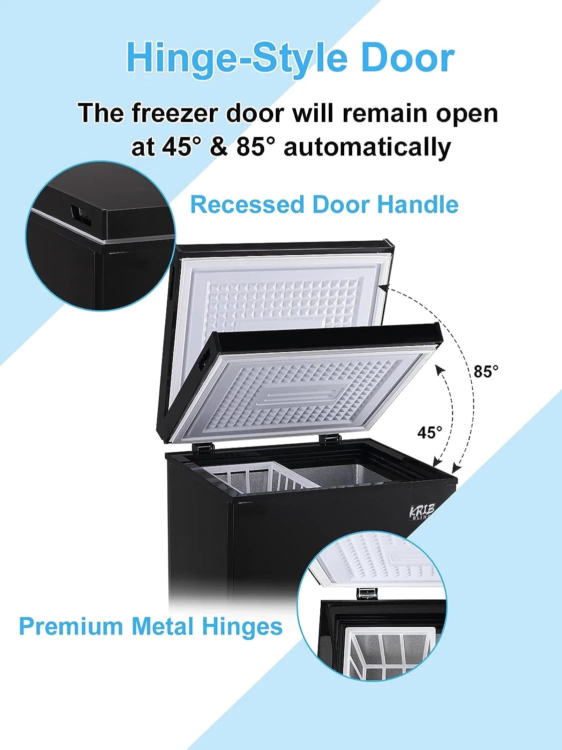 GGTB 3.0 Cu.ft Chest Freezer Top Open Door Compact Freezer with Adjustable Temperature Black