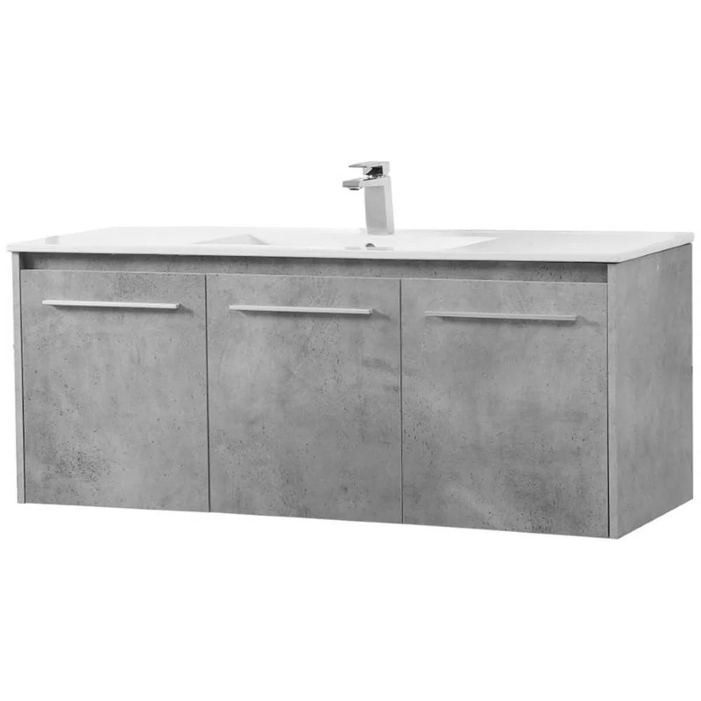 Elegant Kitchen and Bath 48 Inch  Single Bathroom Floating Vanity In Concrete Grey