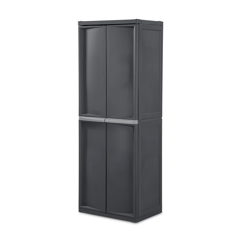 Sterilite 4 Shelf Cabinet Plastic, Flat Gray
