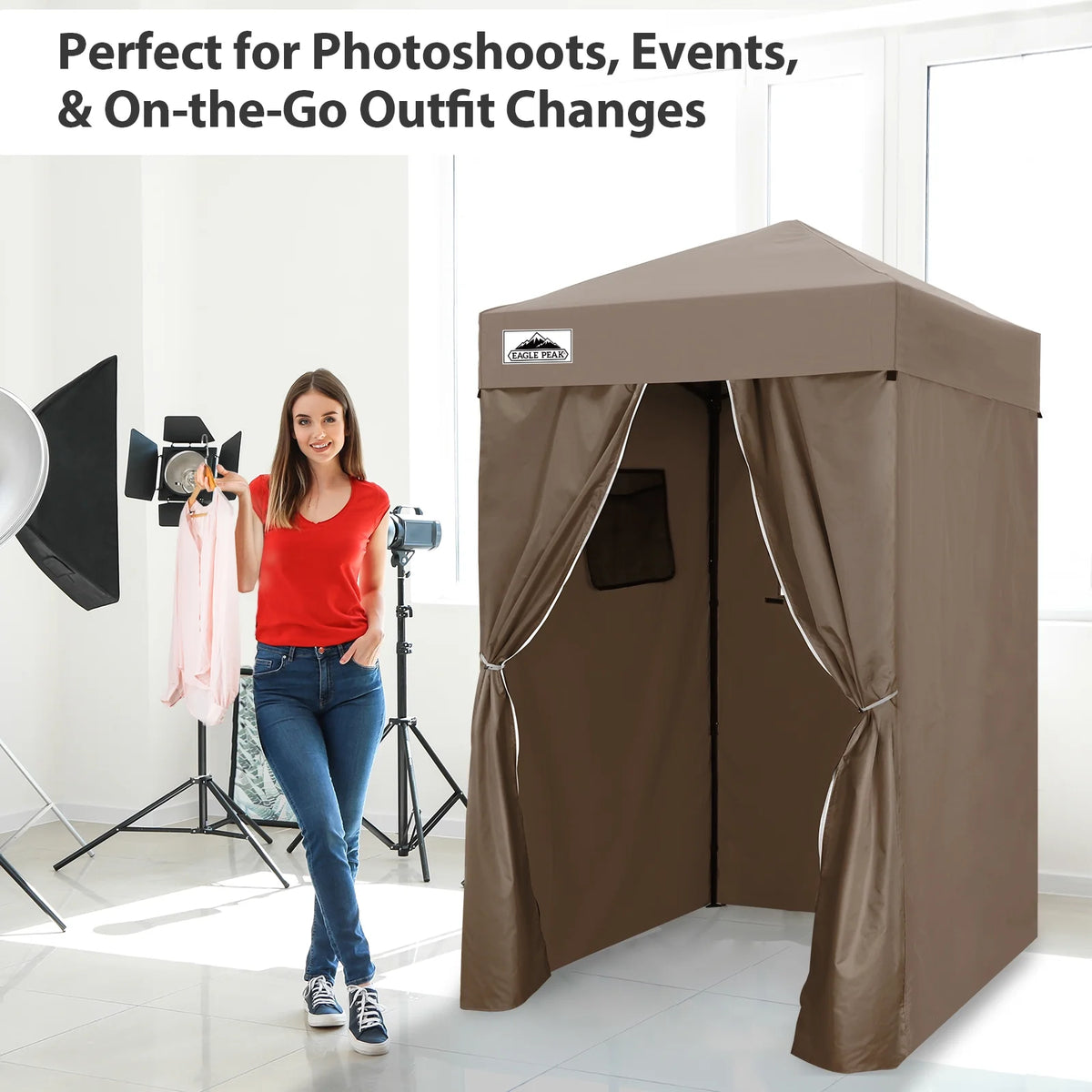 EAGLE PEAK Flex Ultra Compact 4 ft x 4 ft Pop-up Changing Room Canopy, Portable Privacy Cabana