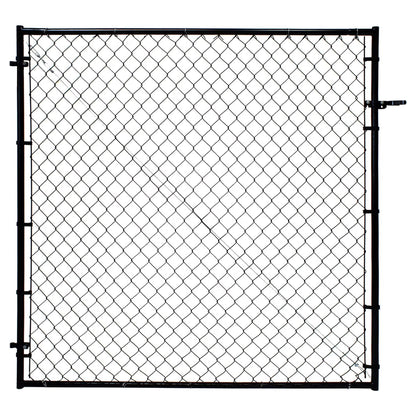 Adjust-A-Gate Fit-Right Chain Link Gate Kit with Square Corner Frame, Black