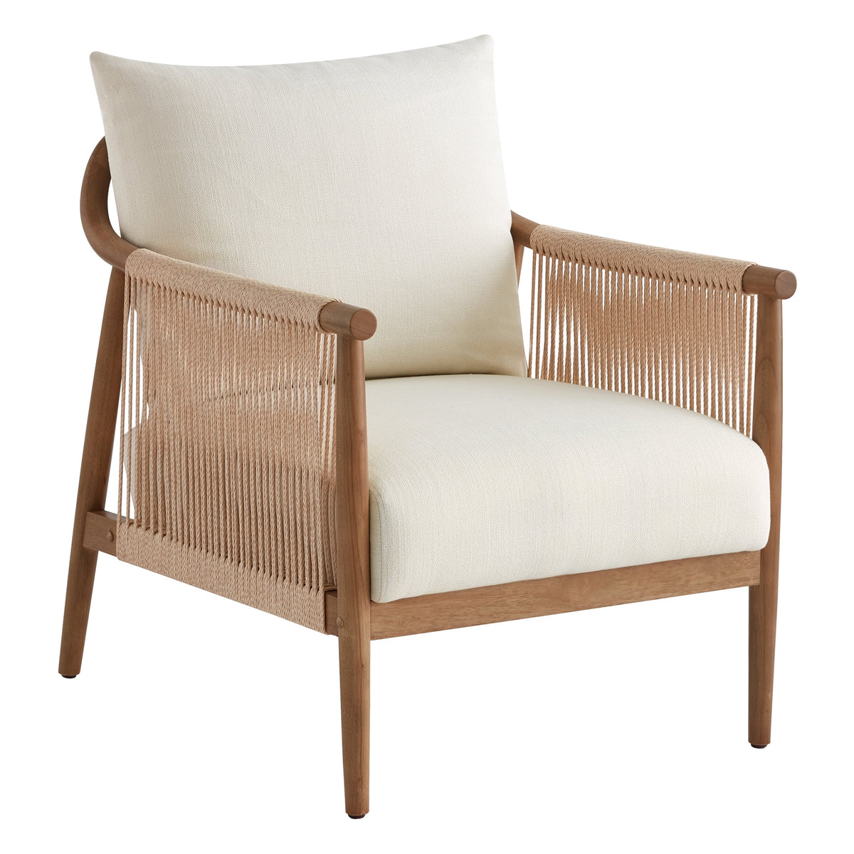 CHITA Modern Accent Chair, Braid Armchair Living Room Chair, Cream