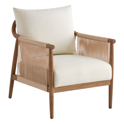CHITA Modern Accent Chair, Braid Armchair Living Room Chair, Cream