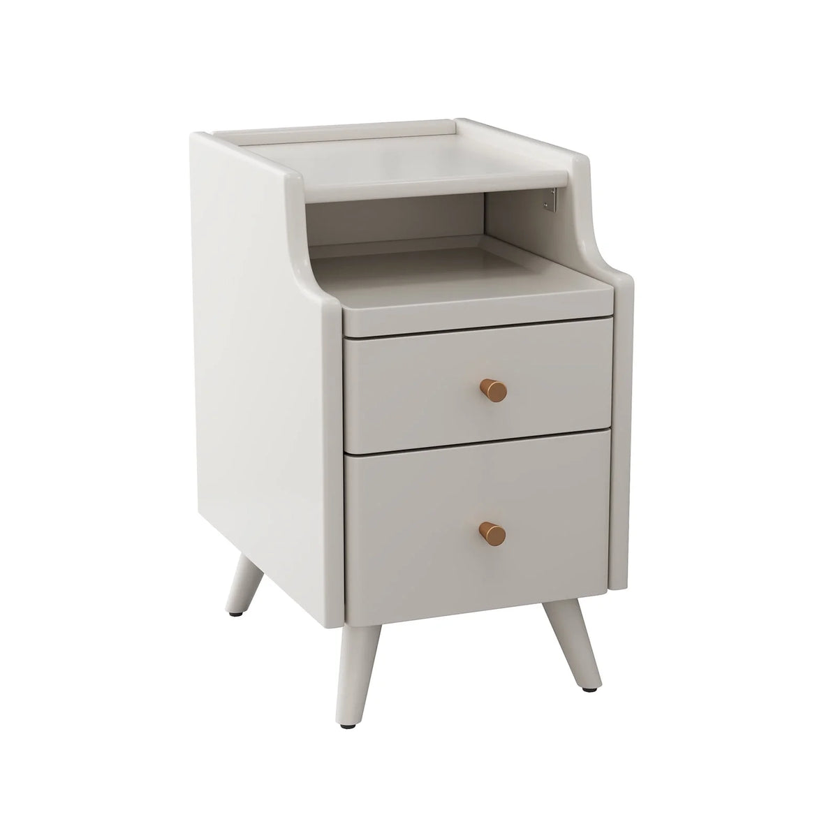 Small Nightstand,Solid Wood Nightstand with Drawers, Walnut Bedside Table for Bedroom