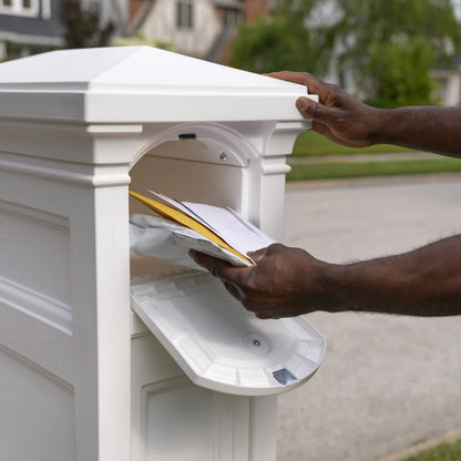 Step2 Atherton Reserve White Lockable Package Storage Mailbox, Plastic