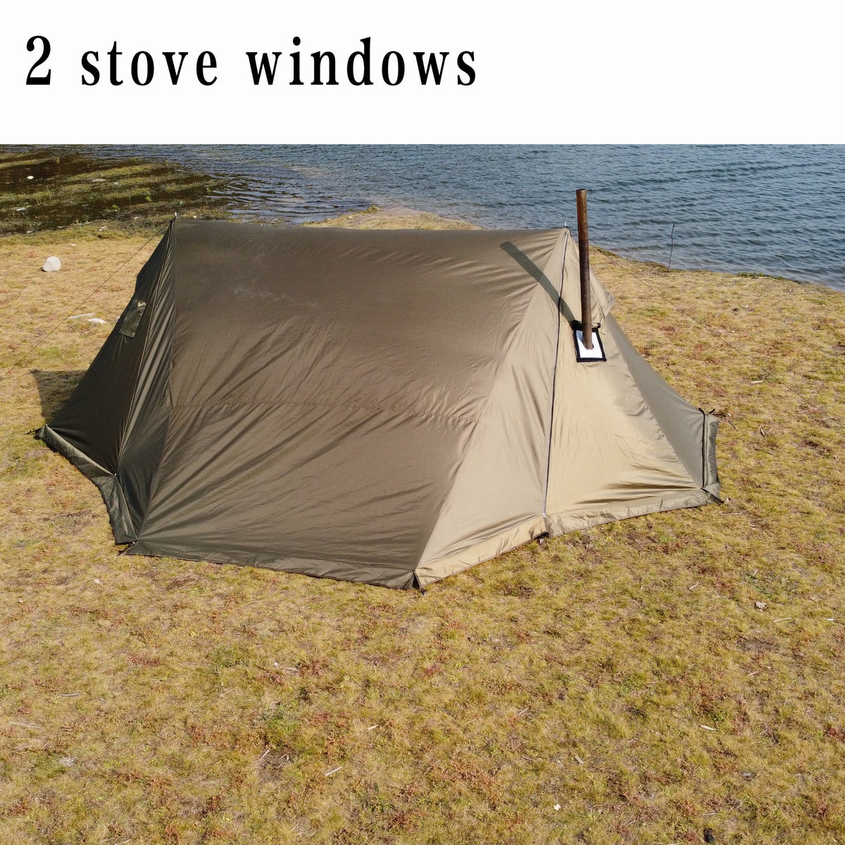 Top Lander 4 Person Tents for Camping Waterproof with Two Porch Hot Tent Bushcraft Shelter 4 Season Family Tent
