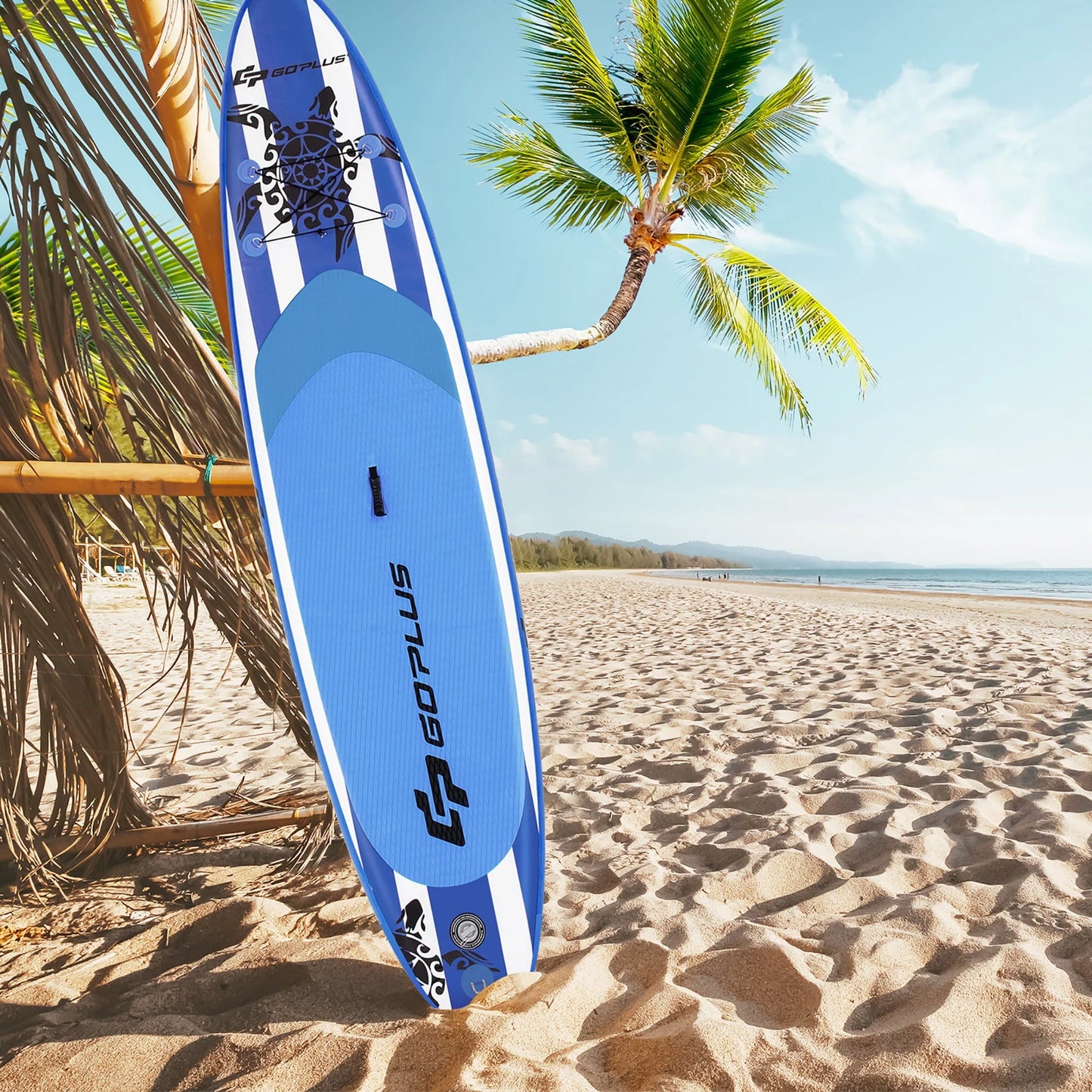 Goplus 11’ Inflatable Stand Up Paddle Board SUP W/Carrying Bag Aluminum Paddle Navy