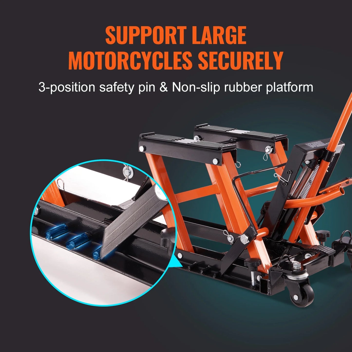 KFFKFF 1500 LB Hydraulic Motorcycle ATV Lift Jack Hydraulic Pump Hoist Jack ATV Dirt Bike Stand