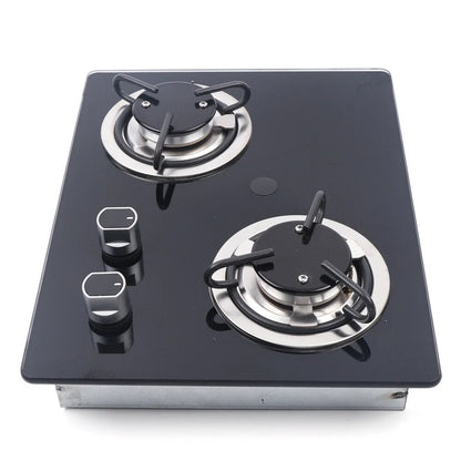 Mkyiongou LPG Cooktop Stainless Steel Boat Caravan RV Camper 2 Burners LPG Gas Stove Hob