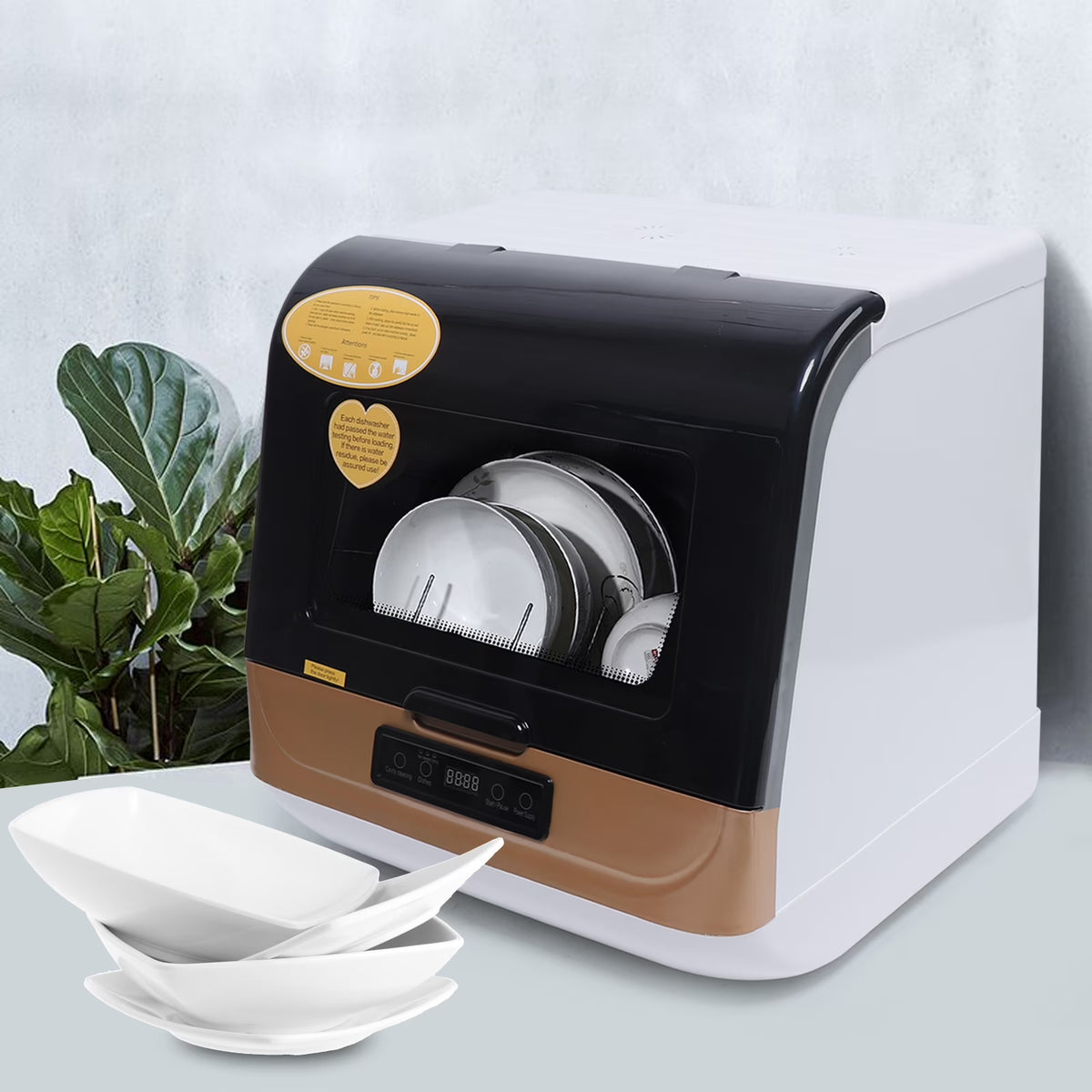 Autrinix Portable Dishwasher with 99.9% Sterilization, 3 Wash Modes & Water-saving Function, Compact Design, Perfect for Apartments & Small Kitchens