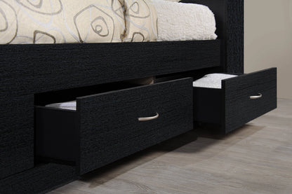 Hodedah Twin-Size Captain Bed with 3-Drawers and Headboard in White