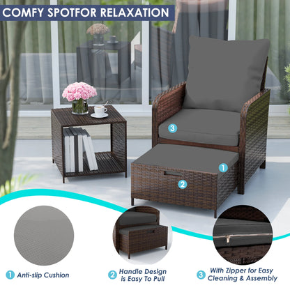 UDPATIO Balcony Furniture 5 Piece Patio Furniture Set, Outdoor Patio Chair , Dark Grey