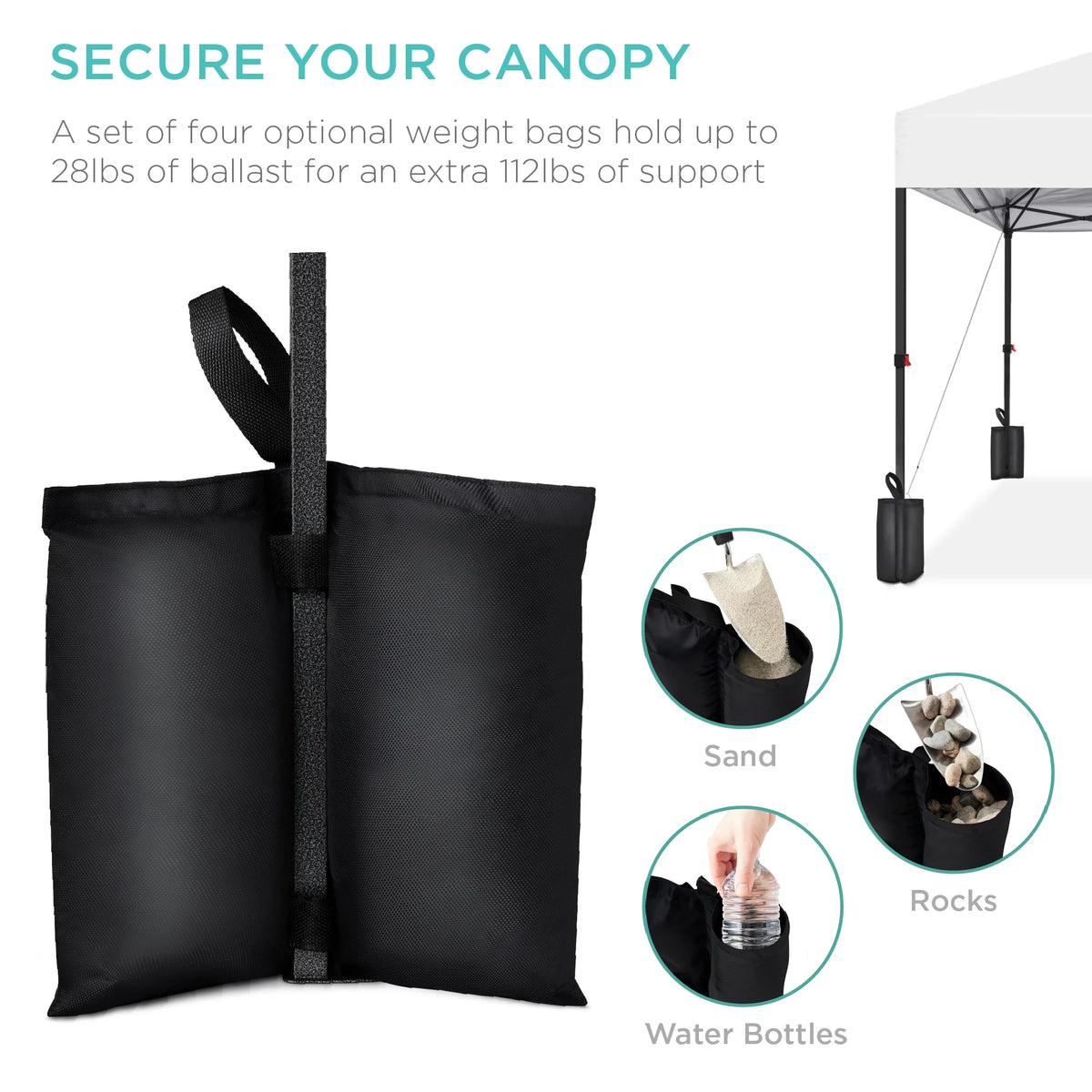 Best Choice Products 12x12ft Easy Setup Pop Up Canopy w/ 1-Button Setup, Wheeled Case, 4 Weight Bags - Navy Blue