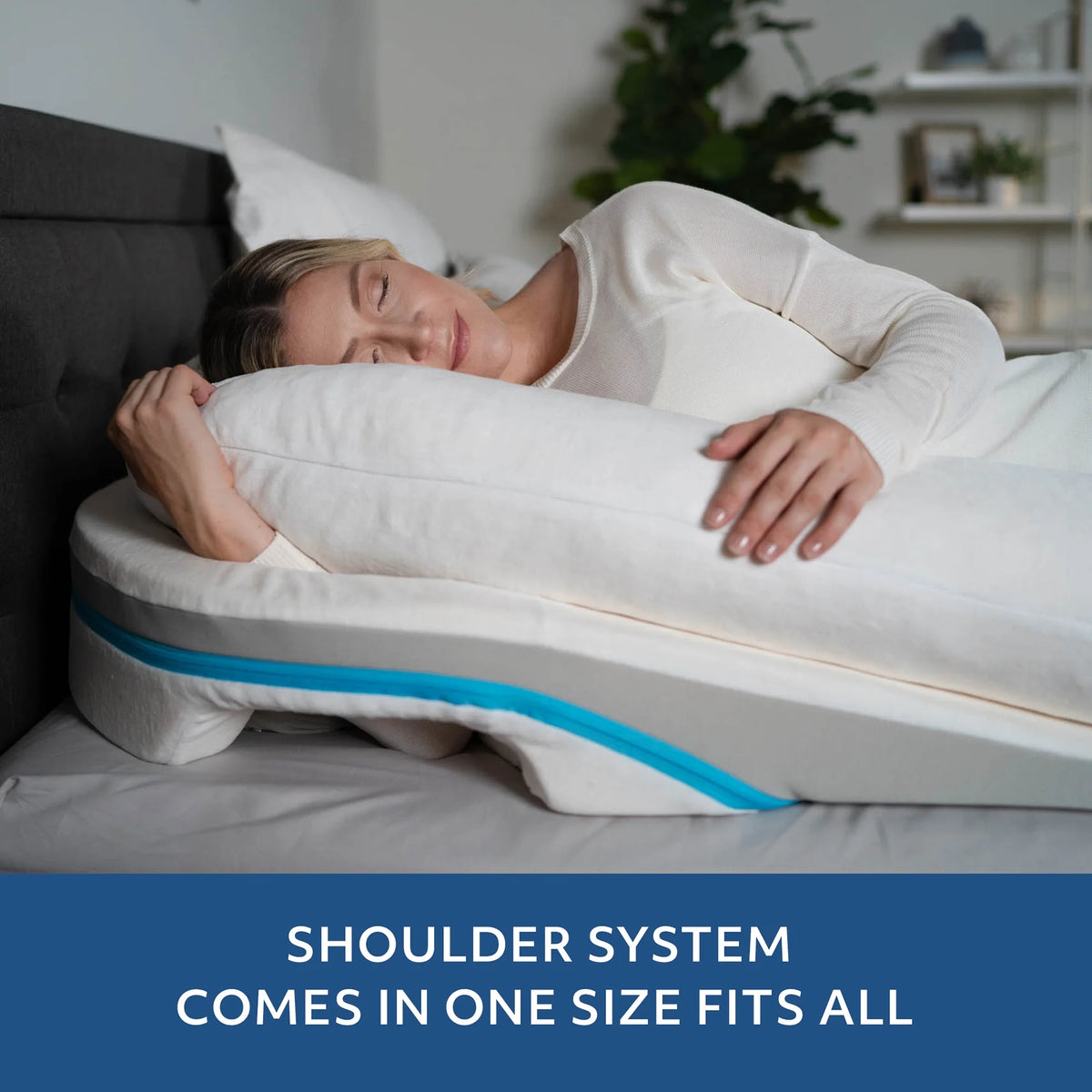 MedCline Shoulder Relief System, Bundle - Bed Wedge & Full Body Shoulder Pillow for Side Sleepers - with Extra Cases - Arm Hole Pocket & Incline Sleep Position - Large - 5'10" & Above, 1 Ct