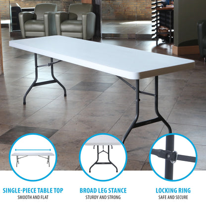 Lifetime 8-Foot Commercial Grade Folding Table, White Granite (22980)