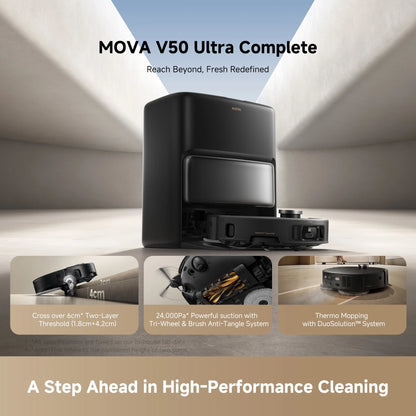 MOVA P50 Pro Ultra Robot Vacuum Cleaner Removable&Liftable Mop,Anti-Tangle,Self Drying&Cleaning