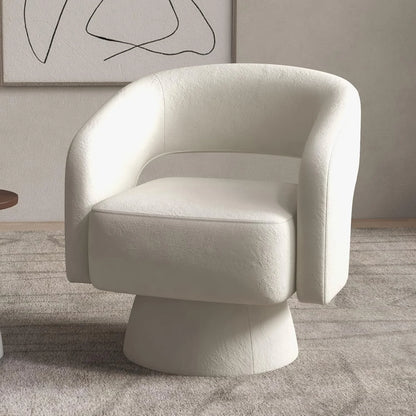 Bonzy Home 360° Swivel Barrel Chair, Velvet Accent Armchair for Living Room, Bedroom & Office, Gray