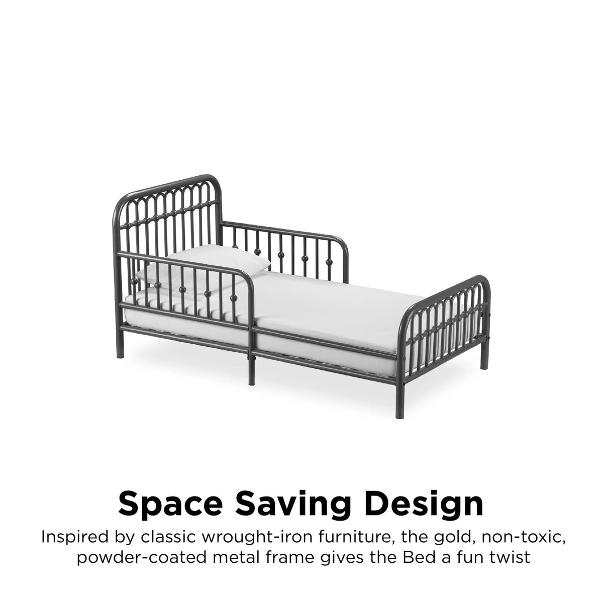 Little Seeds Monarch Hill Ivy Metal Toddler Bed, Gold