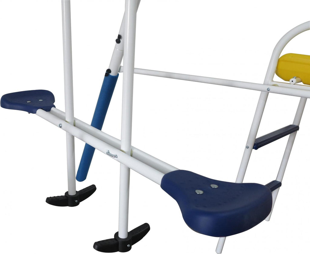 XDP Recreation Play All Day Metal Swing Set with Fun Glider. Bench Swing Seats. Trapeze. Wave Slide