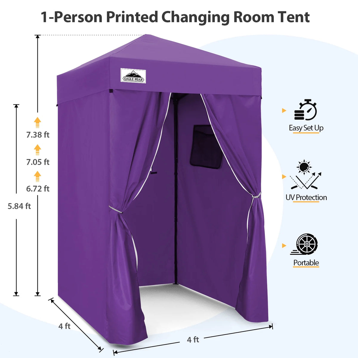 EAGLE PEAK Flex Ultra Compact 4 ft x 4 ft Pop-up Changing Room Canopy, Portable Privacy Cabana