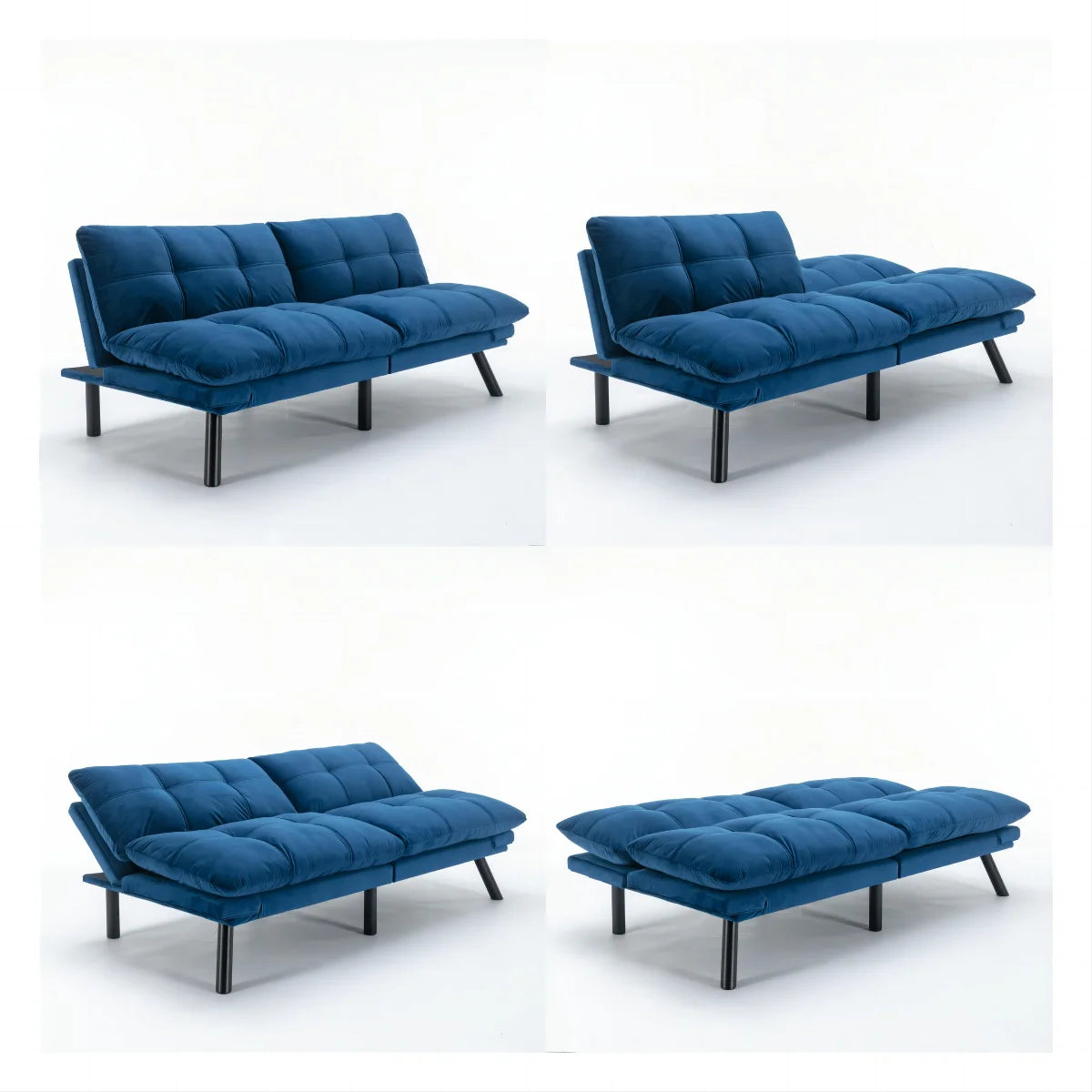 PAPROOS Convertible Sofa Bed, Folding Futon Sofa Bed, Upholstered Sofa Bed Couch, Loveseat Sleeper Sofa for Small Space, Apartment, Living Room, Cream