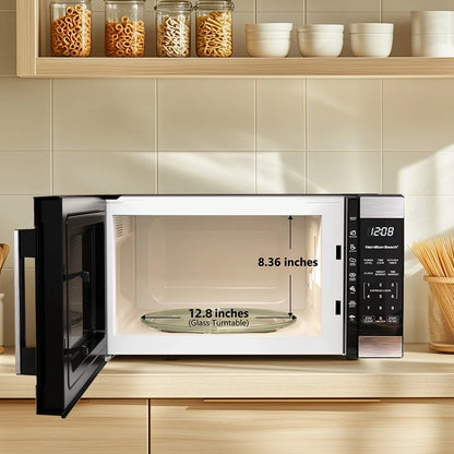 Hamilton Beach 1.6 Cu ft Sensor Cook Countertop Microwave Oven in Stainless Steel, New