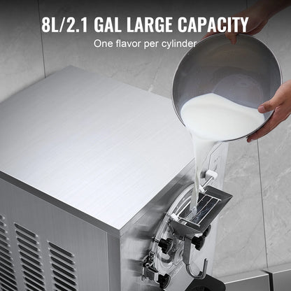 KFFKFF 20-25L/J Capacity Commercial Hard Farm Ice Cream Maker 1 Flavor Automatic Cleaning