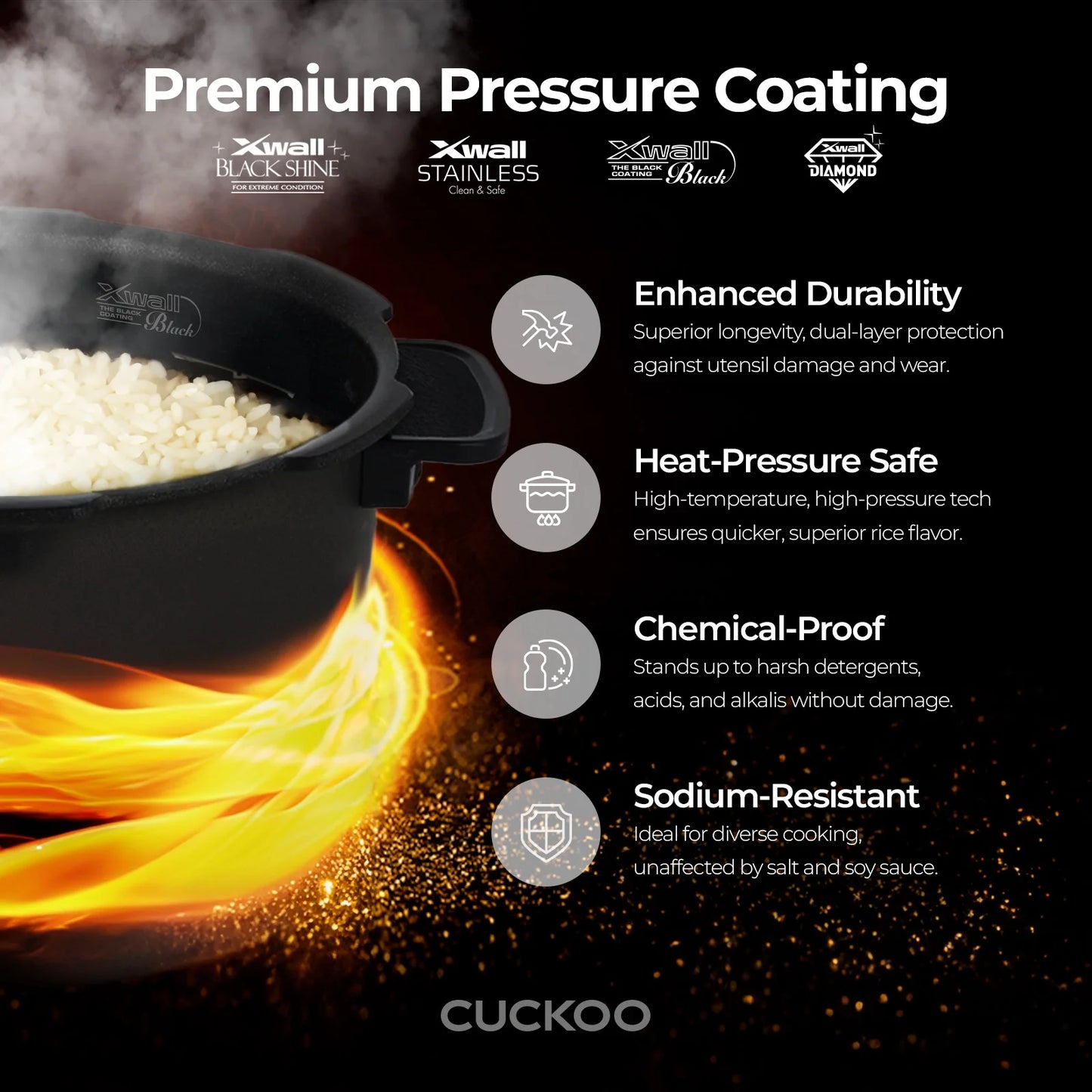 Cuckoo CRP-P1009SW 10-Cup (Uncooked) Heating Pressure Rice Cooker & Warmer with Nonstick Inner Pot
