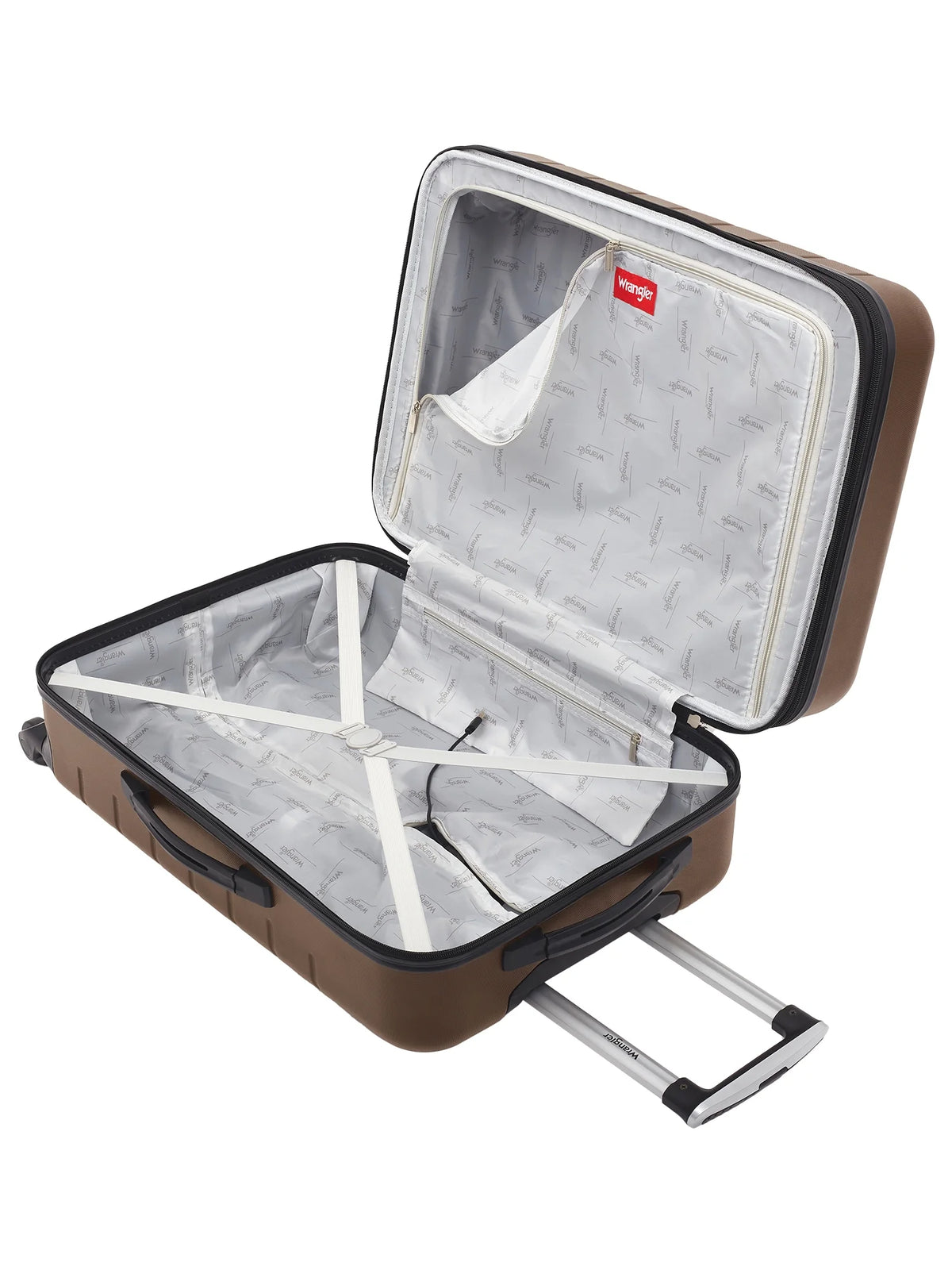 Wrangler 3 Piece Luggage Set with Cup Holder and USB Port, Olive Green