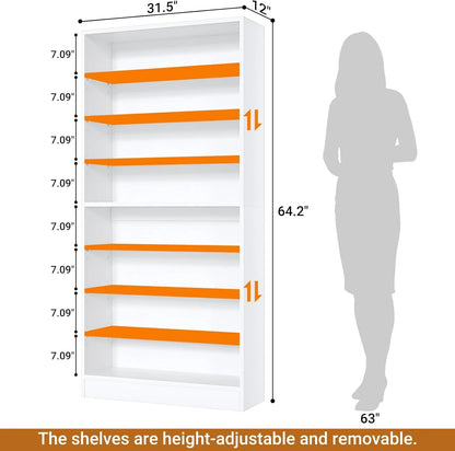 Homieasy Tall Shoe Cabinet, 9-Tier Wood Shoe Storage Organizer, Freestanding Shoe Storage Cabinet with Large Capacity, Vertical Space Saving Shoe Rack, White