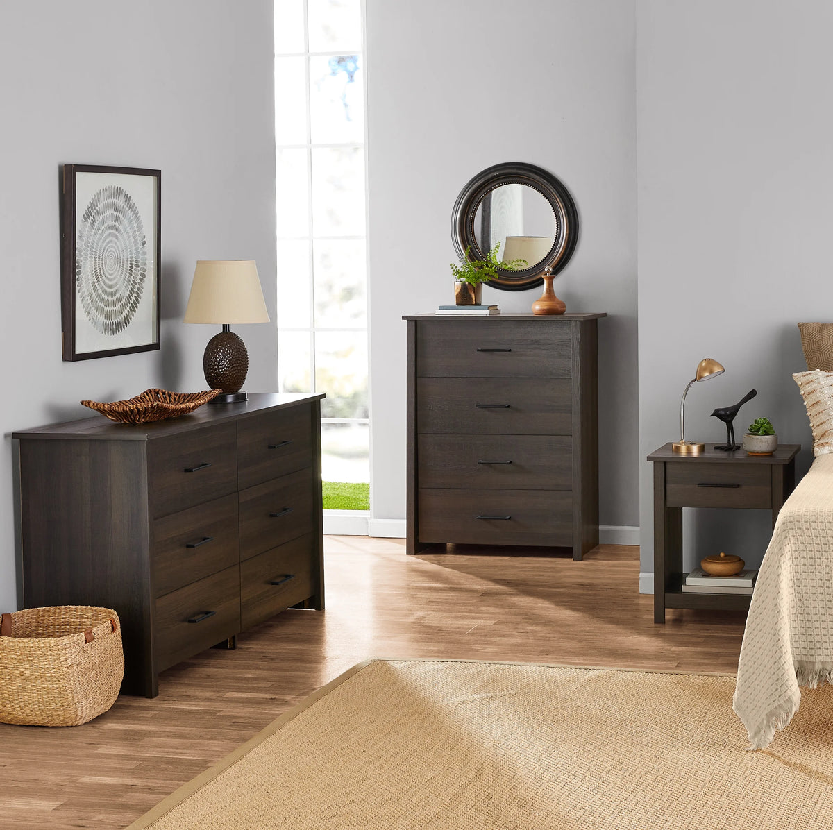Mainstays Hillside 6-Drawer Dresser, Soft White Finish