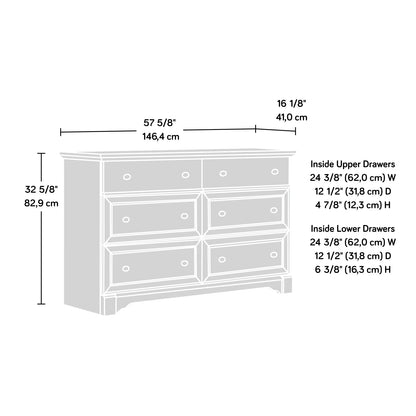 Sauder Palladia 6-Drawer Bedroom Dresser, Vintage Oak Finish