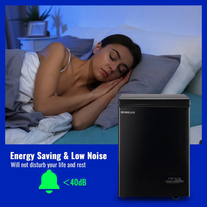 DEMULLER 3.5 Cu.ft Chest Freezer with Electronic Panel, Accurate Temperature Display to 1�?BLACK