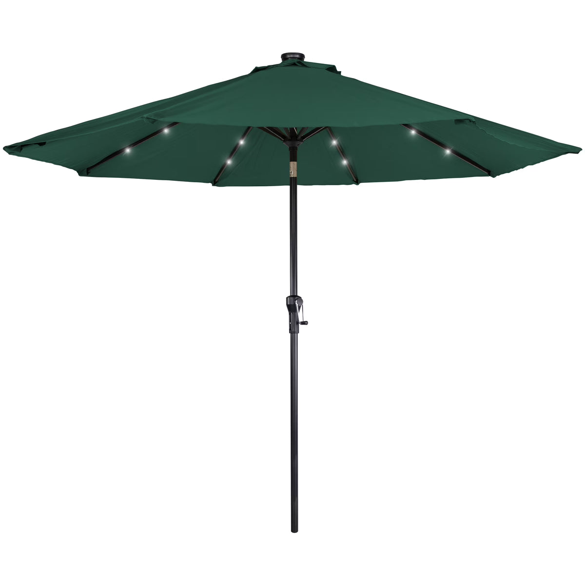 Northlight 9ft Solar Lighted Outdoor Patio Market Umbrella with Hand Crank and Tilt, Pink