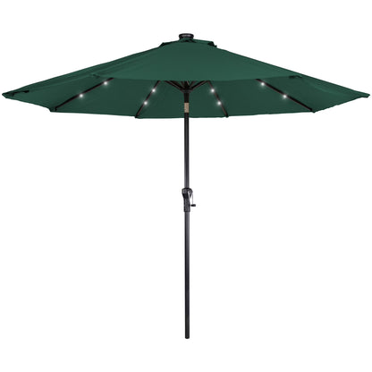 Northlight 9ft Solar Lighted Outdoor Patio Market Umbrella with Hand Crank and Tilt, Pink